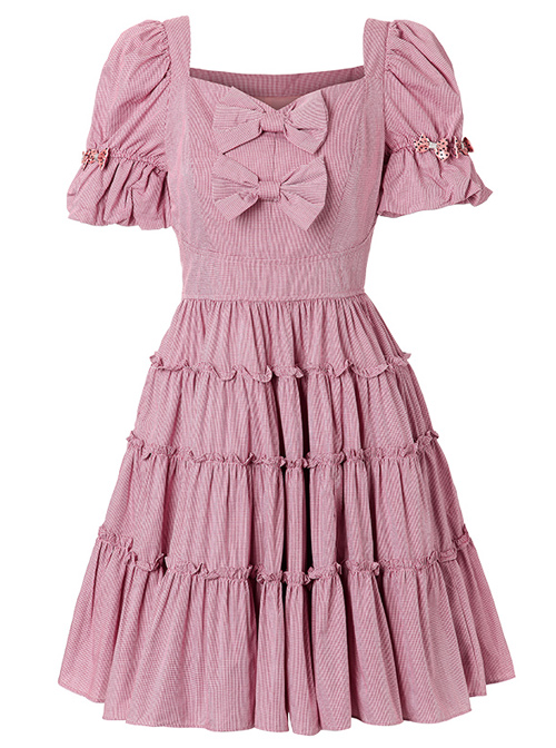 Retro Short Sleeves High Waist Classic Lolita Dress