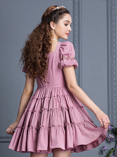 Retro Short Sleeves High Waist Classic Lolita Dress