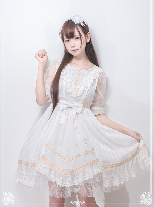 Puff Sleeve Bowknot Ruffles Classic Lolita Dress