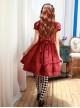 High Waist Ruffles Puff Sleeves Bowknot Sweet Lolita Dress