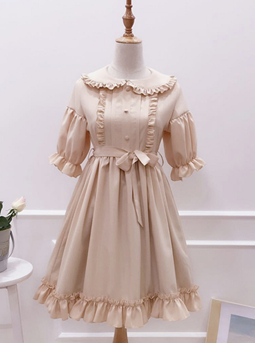 Cute Ruffles Doll Collar Short Sleeves Classic Lolita Dress