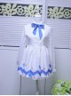 Lovely Shark Series White Long Sleeves Sweet Lolita Dress With Shark Shawl