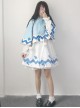 Lovely Shark Series White Long Sleeves Sweet Lolita Dress With Shark Shawl