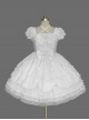 Cotton Bowknot Ruffles Short Sleeves Sweet Lolita Dress