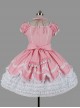 Cotton Bowknot Ruffles Short Sleeves Sweet Lolita Dress