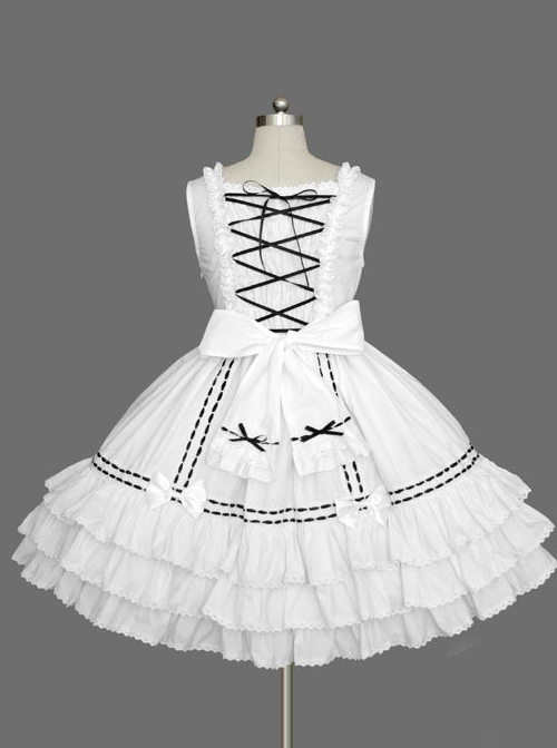 Cotton Gorgeous Bowknot Sweet Lolita Sleeveless Dress