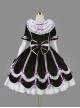 Purple Cotton Cute Bowknot Sweet Lolita Long Sleeve Dress