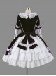 Black Cotton Cute Bowknot Sweet Lolita Long Sleeve Dress