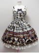 Teddy Bear Printing Bows Sweet Lolita Sling Dress