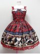 Teddy Bear Printing Bows Sweet Lolita Sling Dress