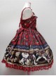 Teddy Bear Printing Bows Sweet Lolita Sling Dress