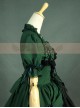 Victorian Retro Green And Black Lace Short Sleeves Classic Lolita Dress