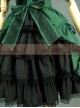 Victorian Retro Green And Black Lace Short Sleeves Classic Lolita Dress