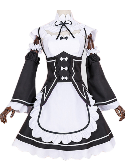 Black Cosplay Maid Costume Sweet Lolita Dress