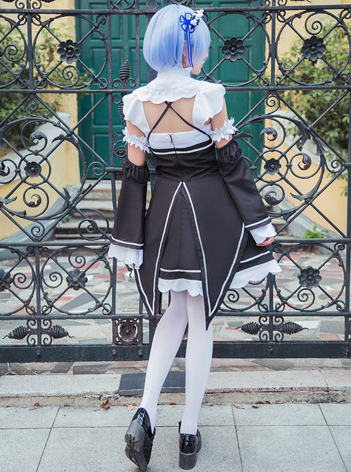 Black Cosplay Maid Costume Sweet Lolita Dress