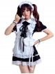 Black Cosplay Maid Costume Maid Dress Set