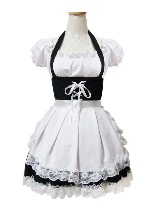 Lace-up Sweet Lace Maid Costume