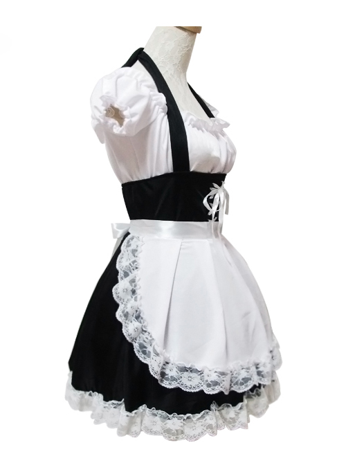 Lace-up Sweet Lace Maid Costume