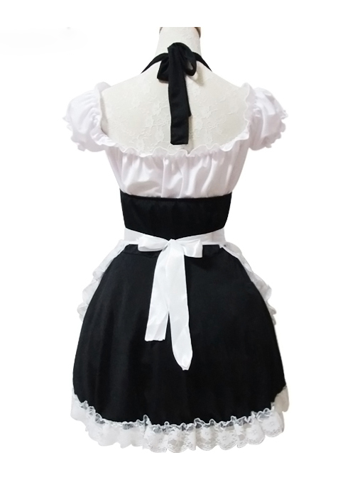 Lace-up Sweet Lace Maid Costume