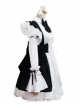 Black And White Short Sleeves Cute Cosplay Maid Costume