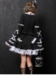 Black Long Sleeves Bowknot White Lace Sweet Lolita Dress