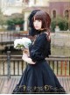 Elegant Black Jacquard Classic Lolita Half Sleeve Dress