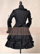 Black Short Sleeves Cotton Bow Gothic Lolita Dress