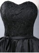 Black Lace Strapless Evening Dress