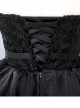 Black Lace Strapless Evening Dress