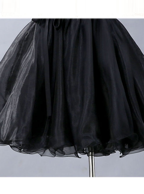 Black Lace Strapless Evening Dress