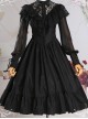 Pure Color Lace Gothic Lolita Long Sleeve Dress