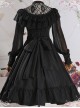 Pure Color Lace Gothic Lolita Long Sleeve Dress