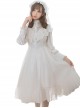 Pure Color Lace Gothic Lolita Long Sleeve Dress