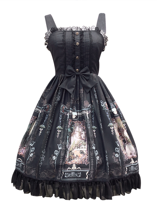 Old Castle Elves Series Retro Lace Classic Lolita Sling Dress