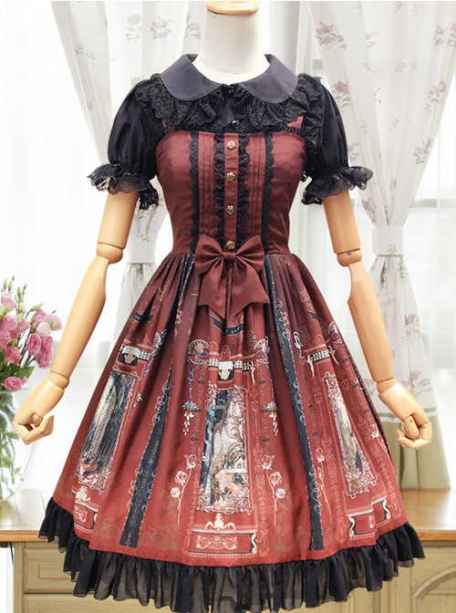 Old Castle Elves Series Retro Lace Classic Lolita Sling Dress