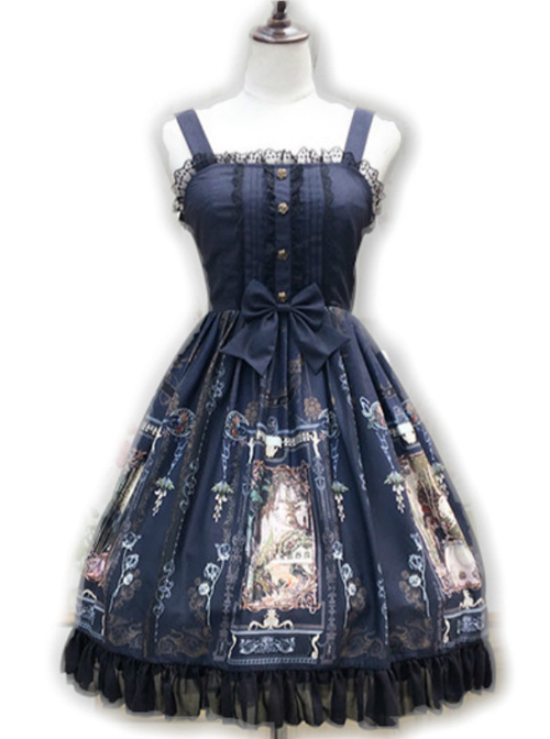 Old Castle Elves Series Retro Lace Classic Lolita Sling Dress