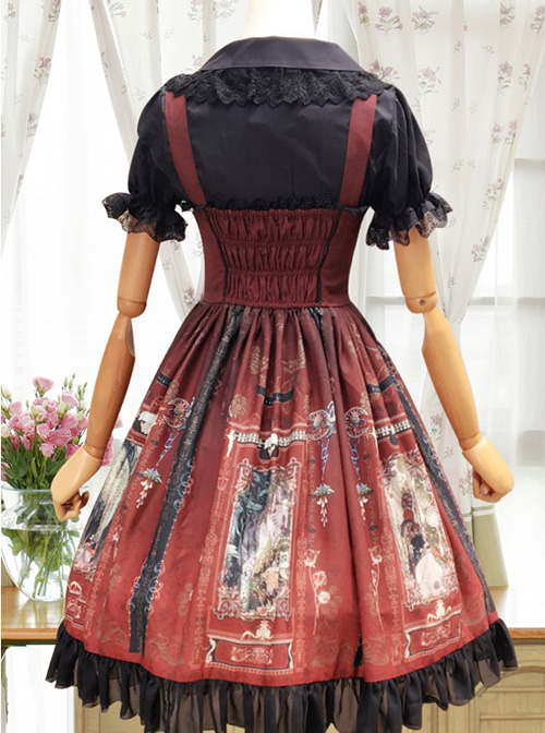 Old Castle Elves Series Retro Lace Classic Lolita Sling Dress