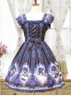 Alice Little Red Cap Series Printing Retro Slim Classic Lolita Sling Dress