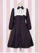 Little Stand Collar Concise Gothic Lolita Long Sleeve Dress