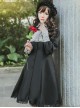 Little Stand Collar Concise Gothic Lolita Long Sleeve Dress
