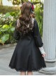 Little Stand Collar Concise Gothic Lolita Long Sleeve Dress