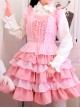 Pink Ruffles Cake Dress Slim Sweet Lolita Dress