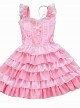 Pink Ruffles Cake Dress Slim Sweet Lolita Dress