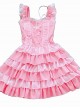 Pink Ruffles Cake Dress Slim Sweet Lolita Dress