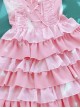 Pink Ruffles Cake Dress Slim Sweet Lolita Dress