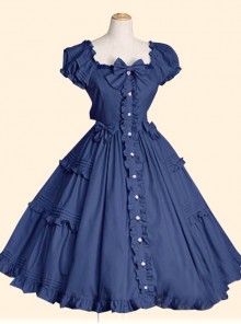 Elegant Short Sleeve Ruffles Classic Lolita Dress