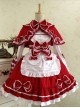 Red And White Lace Bowknot Sweet Lolita Dress Set