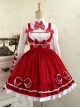 Red And White Lace Bowknot Sweet Lolita Dress Set