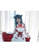 Red And White Lace Bowknot Sweet Lolita Dress Set