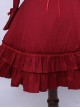 Retro Red Bowknot Ruffles Classic Lolita Long Sleeve Dress